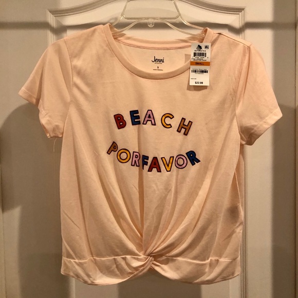 Beach Please Front Knot Crop Top - Picture 3 of 4